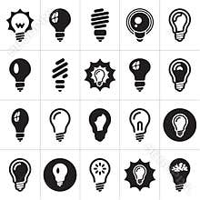 Light bulbs. Bulb icon set