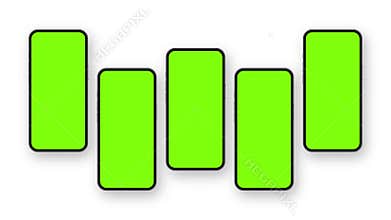 Phones With Blank Green Screens. Animated Mockups to Showcasing Mobile Web-Site Design