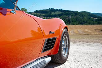 Rally of classic cars Chevrolet Corvette Mako Shark in Pesaro