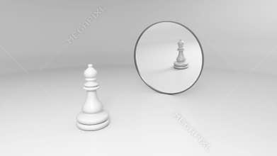 white bishop stands in front of the