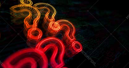 Question mark search and quest symbol cyber loop concept