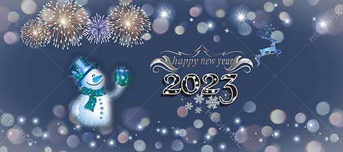 Merry Christmas and happy new year 2023 greeting card