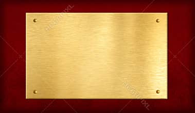 Gold plaque on red background