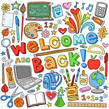 Back to School Supplies Vector Design Elements