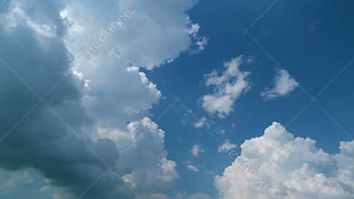 Cumulus atmospehre summer day beauty. Weather system cumulonimbus. High environment sun light view. Timelapse.