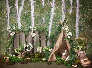 In the woods chic custom made sett up
