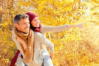 Autumn fall couple