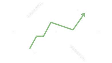 Animated green arrow rising up