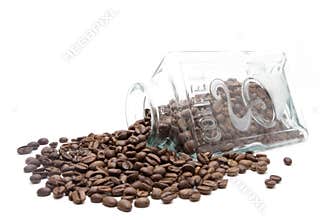 Jar with coffe beans