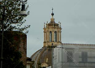 Italy, Rome, 154 Via Quattro Novembre, church of Santa Maria di Loreto, the top of the main dome of the church