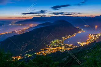View of Kotor Bay from a high mountain peak