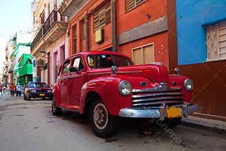 Vintage red car