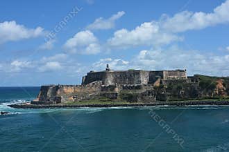Historic El Morro Fortress Overlooking the Atlantic Ocean in San Juan, Puerto Rico