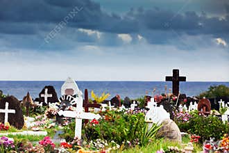 Graveyard in Hanga Roa, Easter Island