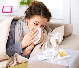 Sick Woman. Flu