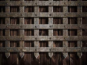 Medieval castle wall or metal gate