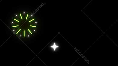 Sparkling star and fireworks glowing animation