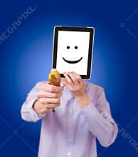 Anonymous robber with banana