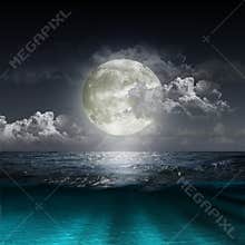 Moon reflecting in a lake