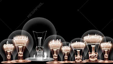 Light Bulbs with Career Concept