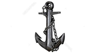 Dynamic Spinning Anchor on Clean White Background Video Footage 4K