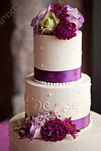 Wedding cake with flowers