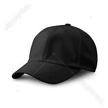 Black Baseball Cap Isolated on White Background.