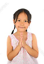 Cute asian girl pay salute of Thailand
