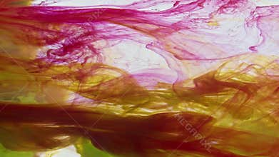 Abstract Powerful Vivid Color Ink Drops Spreading in Water Texture