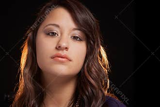 Multi ethnic young woman sensual expression