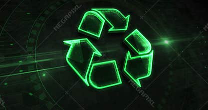 Recycling symbol 3d digital concept loop