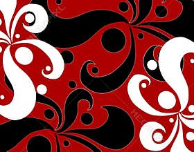 Retro Black Red White Pattern