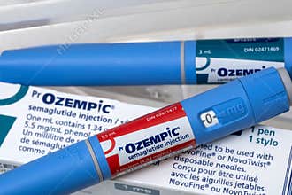 Ozempic semaglutide injection pens and box. Ozempic is a medication for obesity