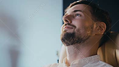 Brunet hair young man business worker taking off glasses. Slo mo stressed businessman. Concentrated overworked caucasian