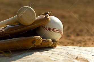 Baseball equipment on base