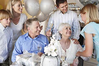 Family Celebrating 25Th Anniversary