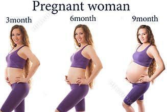 Pregnant woman fitness at different stages