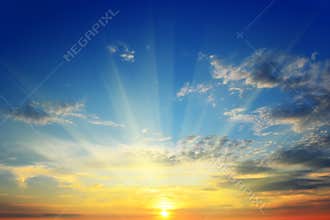 The sun above the horizon