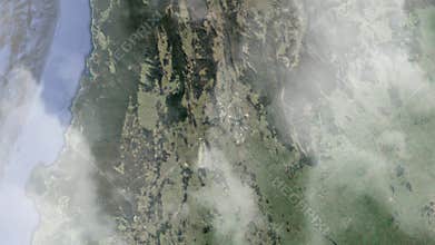 zoom in from space on Australia Canberra