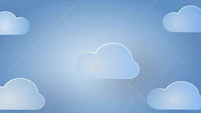 Cloud blue sky and animate on a blue sky background