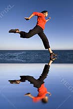 Sports woman jumping
