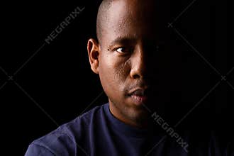 Dramatic Low Key Self Portrait