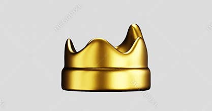 An animated spinning 3D cartoon icon of a crown or tiara or king or queen