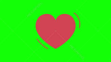 red love or heart pop up icon Animation.Heart Beat Concept for valentine\'s day and mother\'s day. Love and feelings.