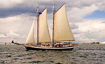 Two-masted sailboat