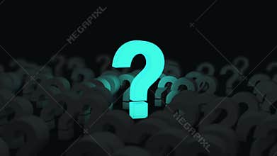 Question mark and concept of science and technology. Questions and answers on the Internet