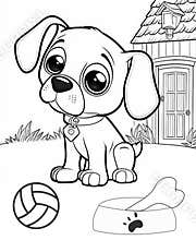An Unhappy Dog Coloring Page for dog lovers