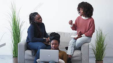 Home education female friends preparing exam