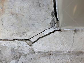 Texture of concrete wall and floor is crack