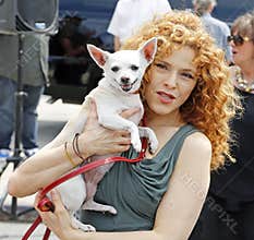 Bernadette Peters and Canine Pal